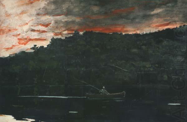 Winslow Homer Sunrise,Fishing in the Adirondacks (mk44) china oil painting image